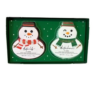 Spongellé Let It Snow Set-2 Snowman Body Wash Infused Buffers/Sponges New in Box